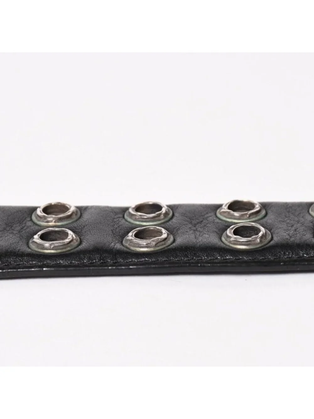 Chrome Hearts Strap Dbl Row of Grommets Double Row of 925 Sterling Silver Belt